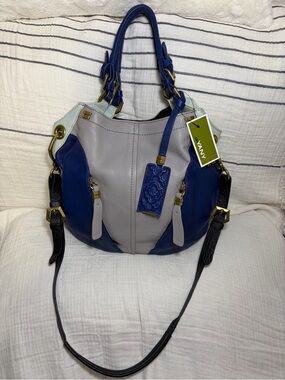 orYANY Blue and Gray Colorblock Hobo Bag NWT